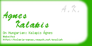 agnes kalapis business card